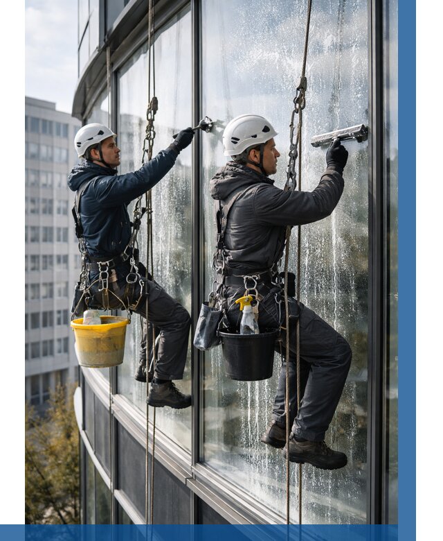 Мойка панорамных окон в Лесосибирске от 365 р. заказать у ВЫСОТНИК-Лсс