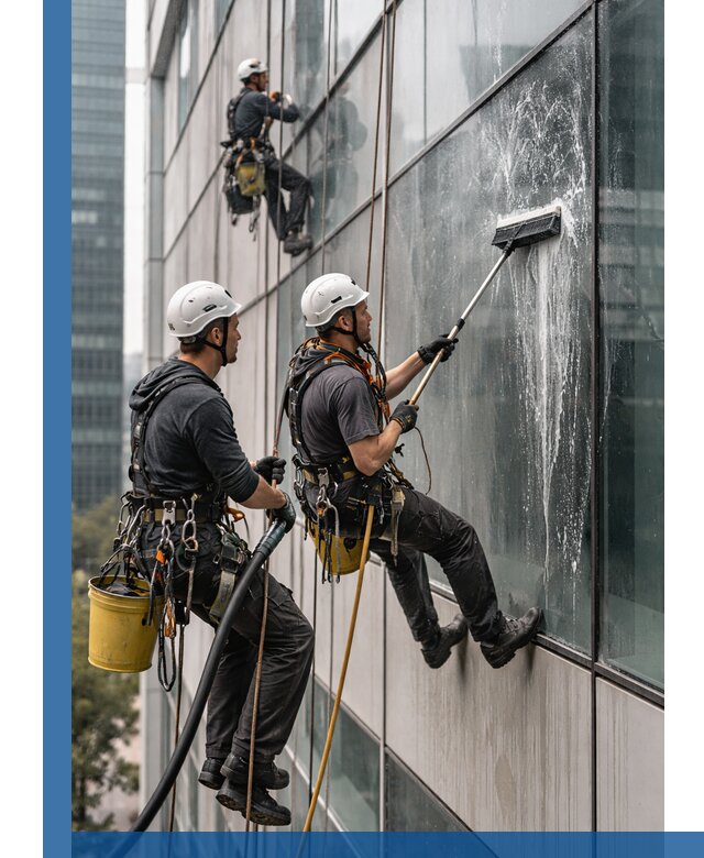 Профессиональная высотная мойка фасадов зданий в Лесосибирске