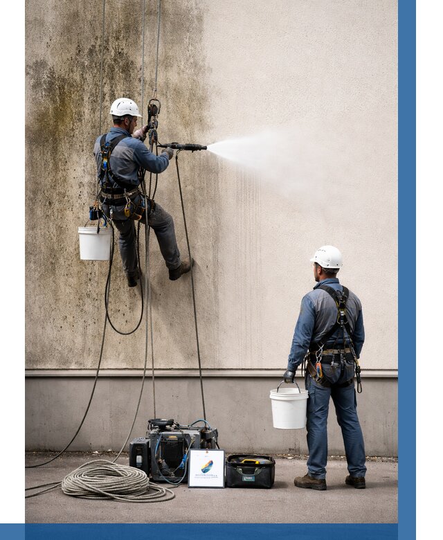 Очистка фасада от плесени в Лесосибирске от 312 р. | ВЫСОТНИК-Лсс