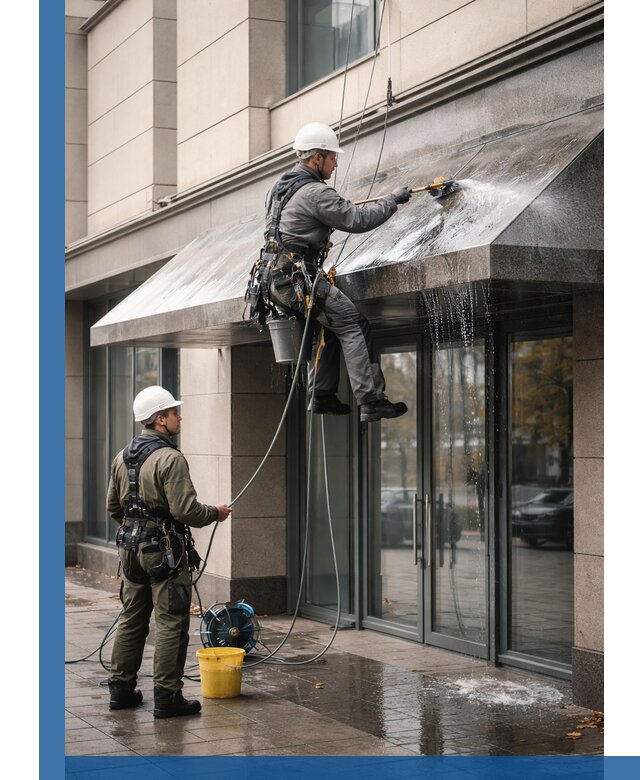 Профессиональная мойка козырьков и навесов в Лесосибирске