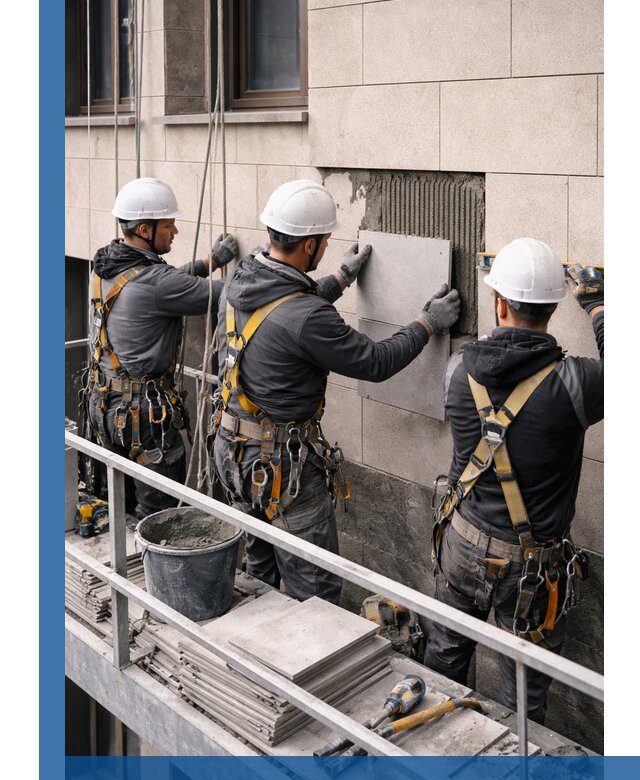 Ремонт облицовки фасада плиткой в Лесосибирске с гарантией