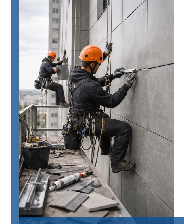 Профессиональный ремонт фасада из керамогранита в Лесосибирске