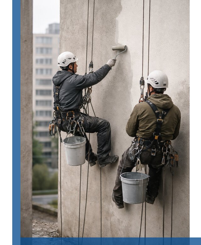 Покраска фасадов высотными альпинистами в Лесосибирске с гарантией