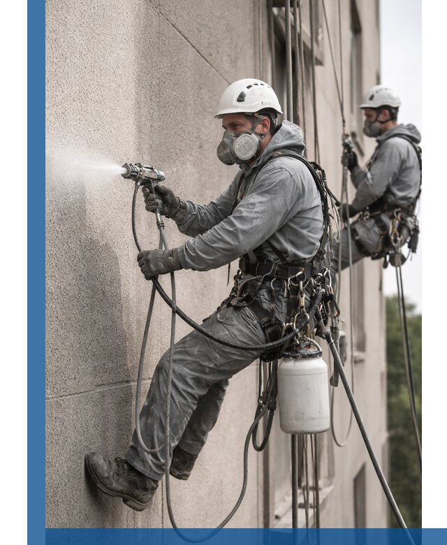 Безвоздушная покраска фасадов зданий в Лесосибирске профессионально