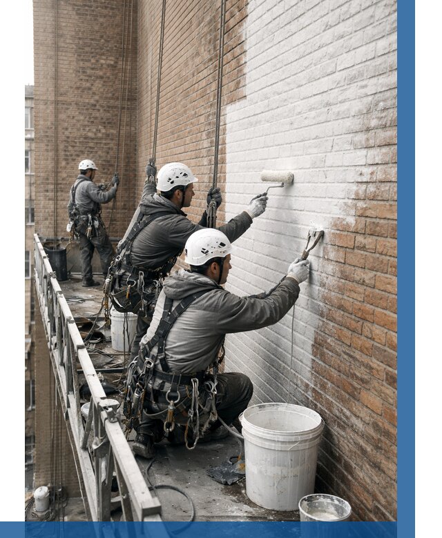 Покраска кирпичного фасада в Лесосибирске от 365 р. | ВЫСОТНИК-Лсс