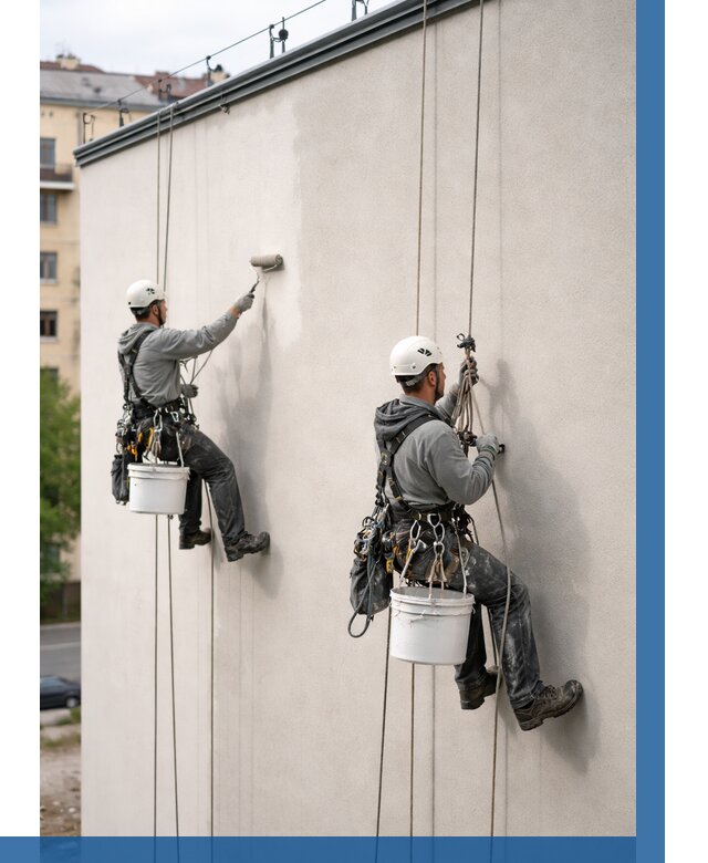 Покраска оштукатуренного фасада в Лесосибирске от 333 р. | ВЫСОТНИК-Лсс