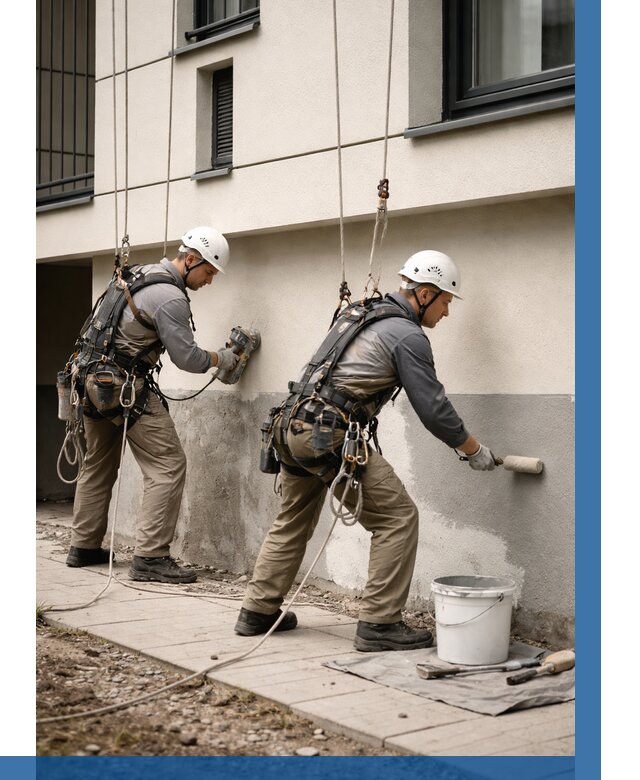 Окраска цоколя здания в Лесосибирске от 469 р. под ключ | ВЫСОТНИК-Лсс