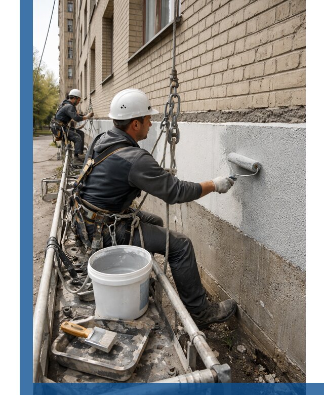 Окраска цоколя здания в Лесосибирске профессионально и надежно