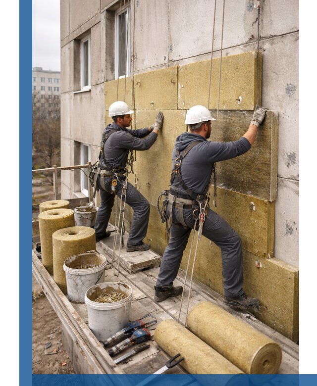 Утепление фасада минватой в Лесосибирске под ключ с гарантией