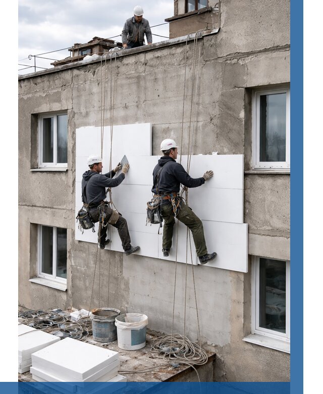 Утепление фасада пенополистиролом в Лесосибирске от 1875 р. | ВЫСОТНИК-Лсс