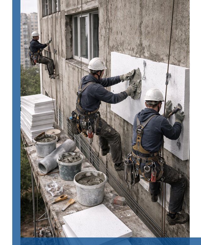 Утепление фасада пенополистиролом в Лесосибирске под ключ