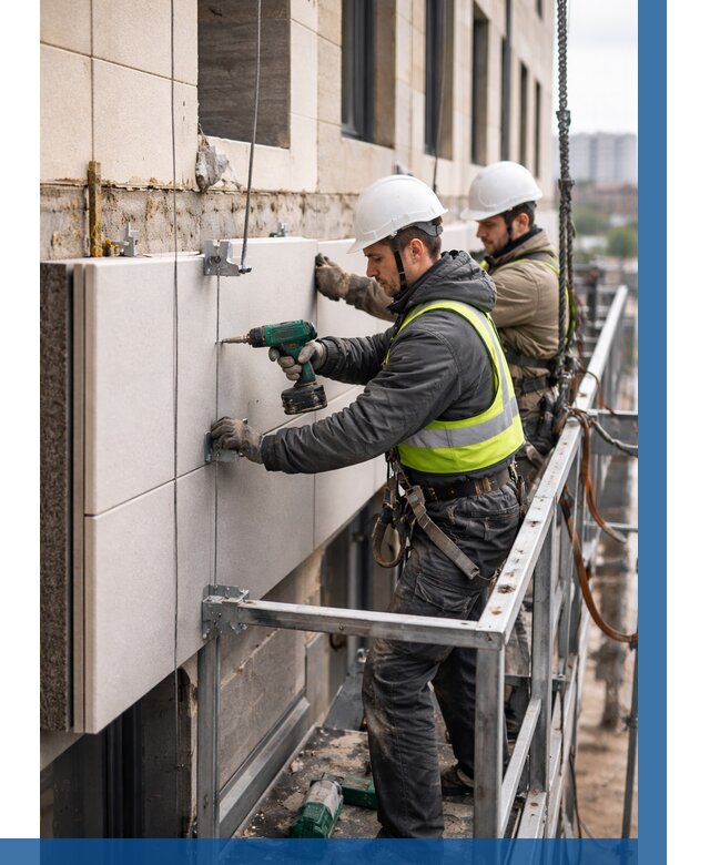 Монтаж фасадных термопанелей в Лесосибирске от 1562 р. | ВЫСОТНИК-Лсс