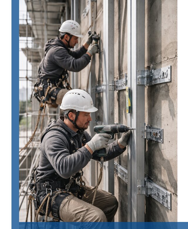 Монтаж и крепление подсистемы вентфасада в Лесосибирске