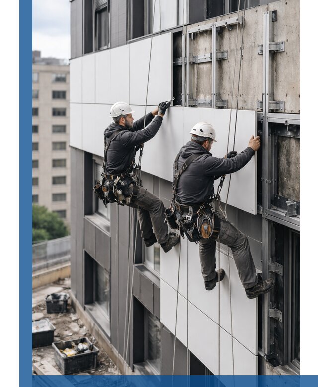 Монтаж композитных панелей фасада в Лесосибирске под ключ