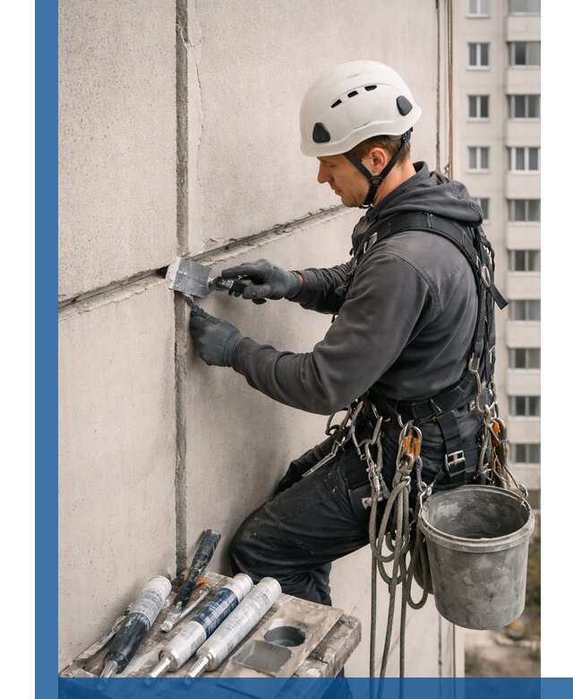 Ремонт межпанельных швов в Лесосибирске герметизация и восстановление