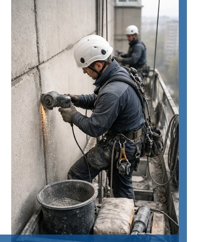 Штробление межпанельных швов в Лесосибирске от 1250 р. | ВЫСОТНИК-Лсс