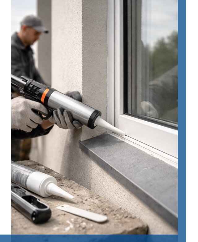 Герметизация монтажных швов окон в Лесосибирске от 677 р. | ВЫСОТНИК-Лсс