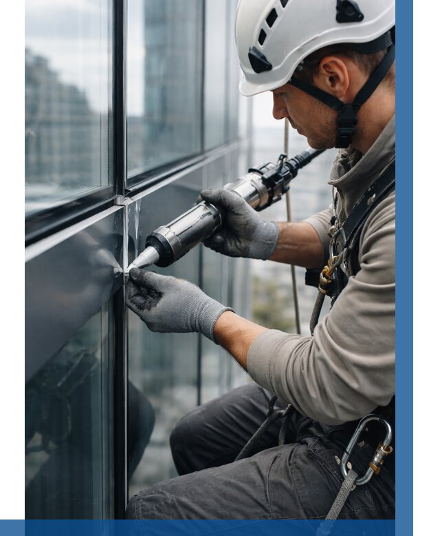 Герметизация стыков витража в Лесосибирске от 1250 р. | ВЫСОТНИК-Лсс