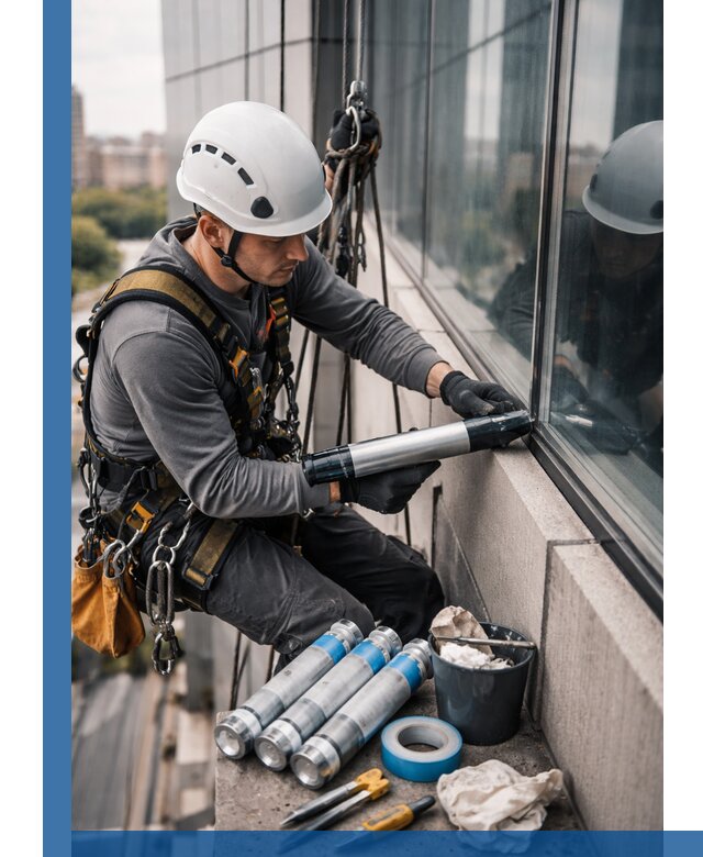 Герметизация стыков витража в Лесосибирске для герметичных фасадов