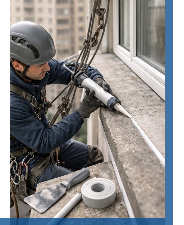 Герметизация балконного козырька в Лесосибирске от 4687 р. | ВЫСОТНИК-Лсс