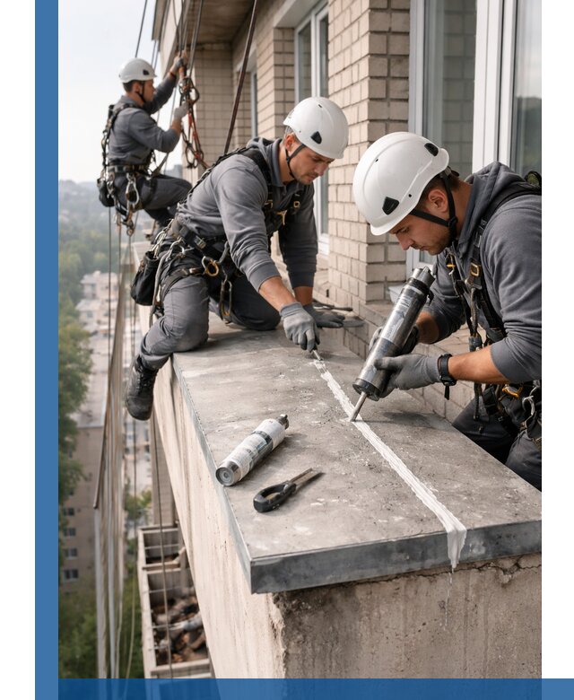 Герметизация балконного козырька в Лесосибирске профессионально