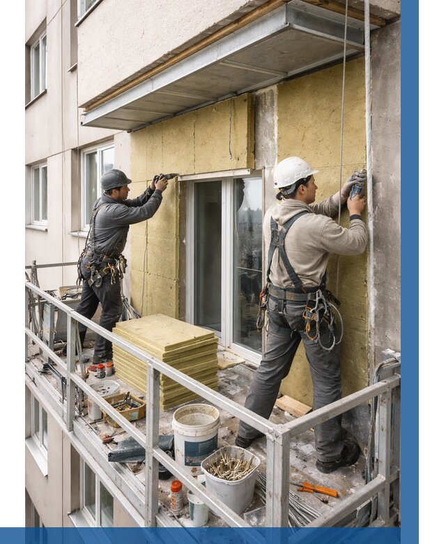 Утепление балкона снаружи в Лесосибирске от 1666 р. под ключ ВЫСОТНИК-Лсс