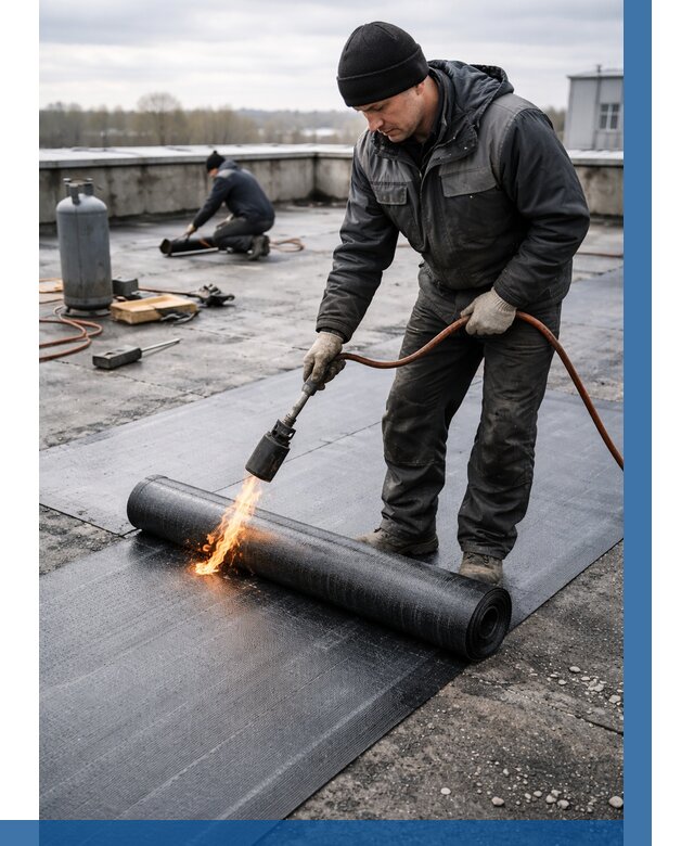 Ремонт наплавляемой кровли в Лесосибирске от 729 р. | ВЫСОТНИК-Лсс