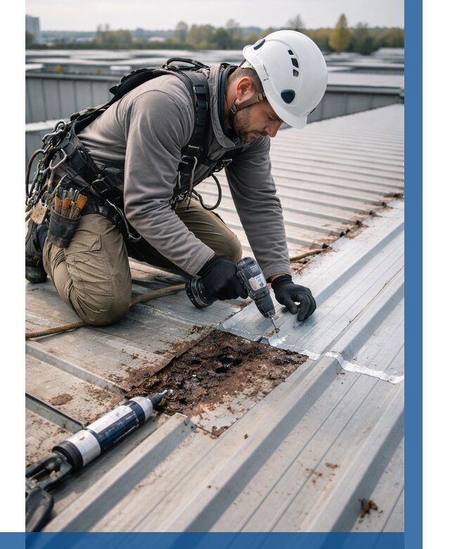 Ремонт профнастила на кровле в Лесосибирске от 729 р. | ВЫСОТНИК-Лсс