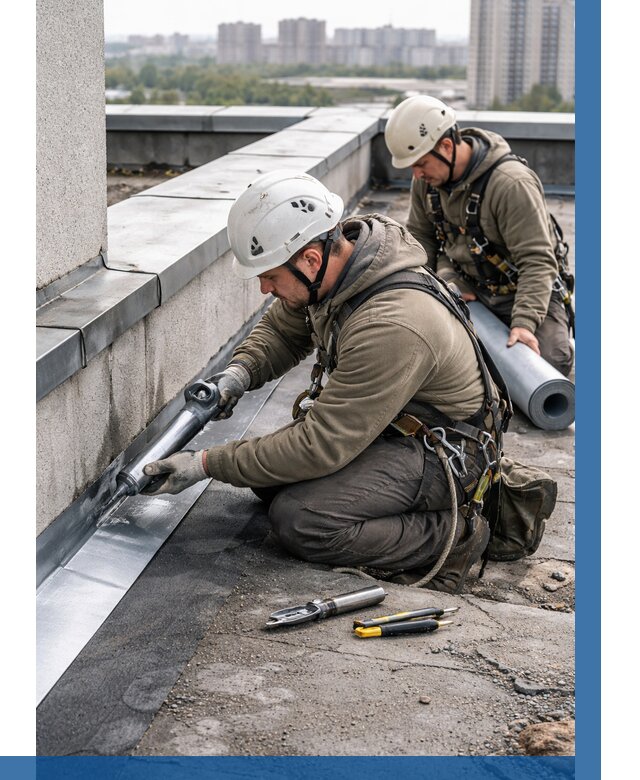 Ремонт кровельных примыканий в Лесосибирске от 1250 р. | ВЫСОТНИК-Лсс