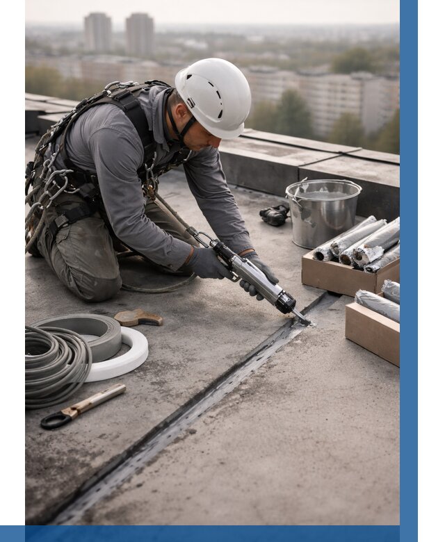 Герметизация швов кровли в Лесосибирске от 469 р./м2 | ВЫСОТНИК-Лсс