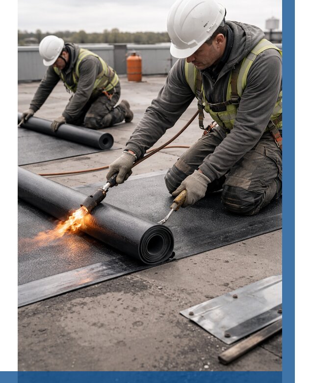 Монтаж наплавляемой кровли в Лесосибирске от 885 р. — ВЫСОТНИК-Лсс