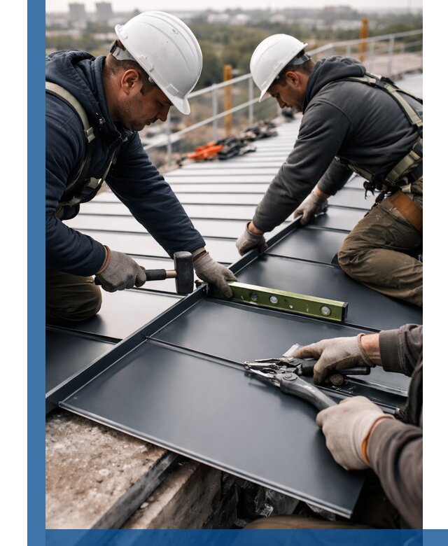 Монтаж фальцевой кровли в Лесосибирске для промышленных зданий