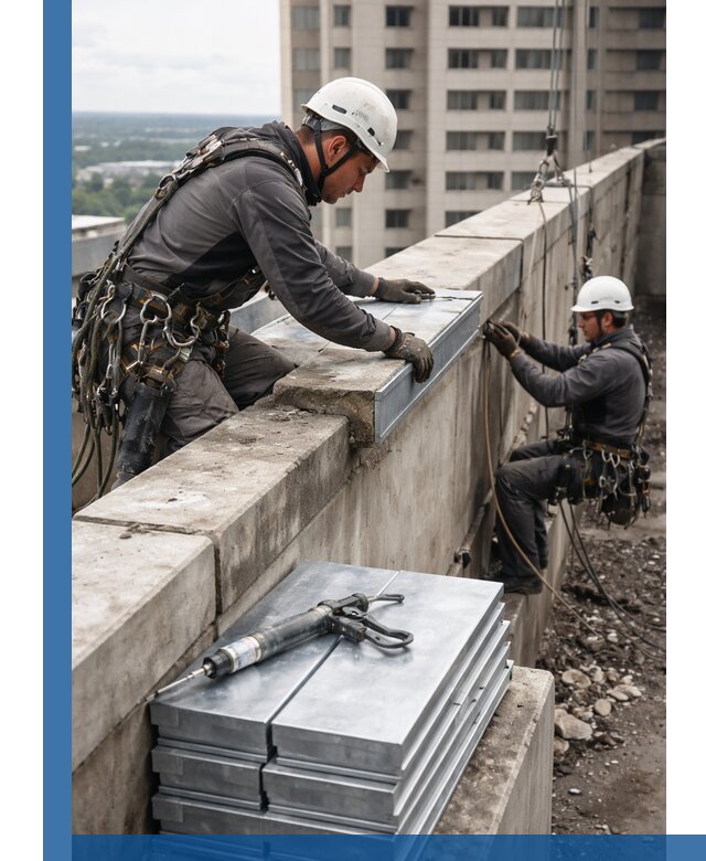 Замена парапетных крышек и установка новых в Лесосибирске