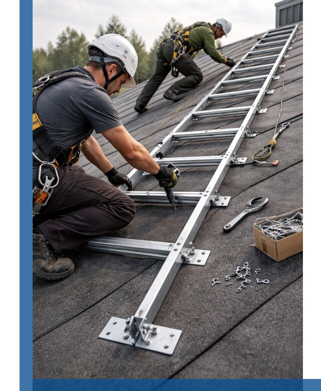 Профессиональный монтаж кровельной лестницы в Лесосибирске под ключ