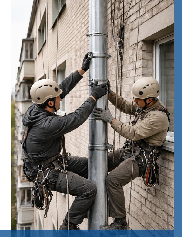 Замена водосточных труб в Лесосибирске от 6770 р. | ВЫСОТНИК-Лсс