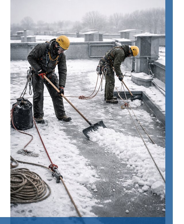 Очистка крыши от снега в Лесосибирске от 7811 р. | ВЫСОТНИК-Лсс