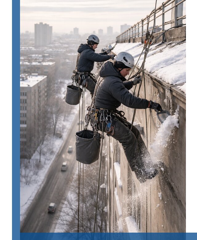 Очистка карнизов от снега в Лесосибирске профессионально и безопасно