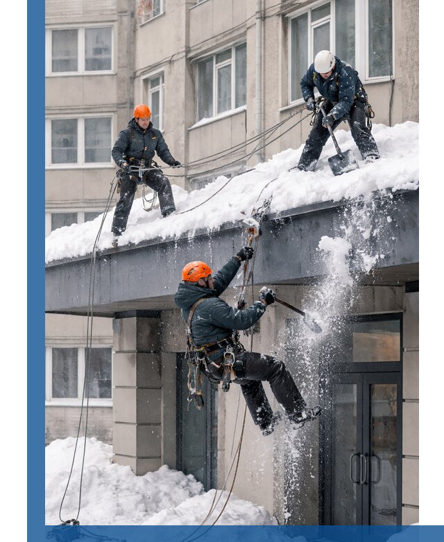 Безопасная очистка навесов от снега в Лесосибирске круглогодично