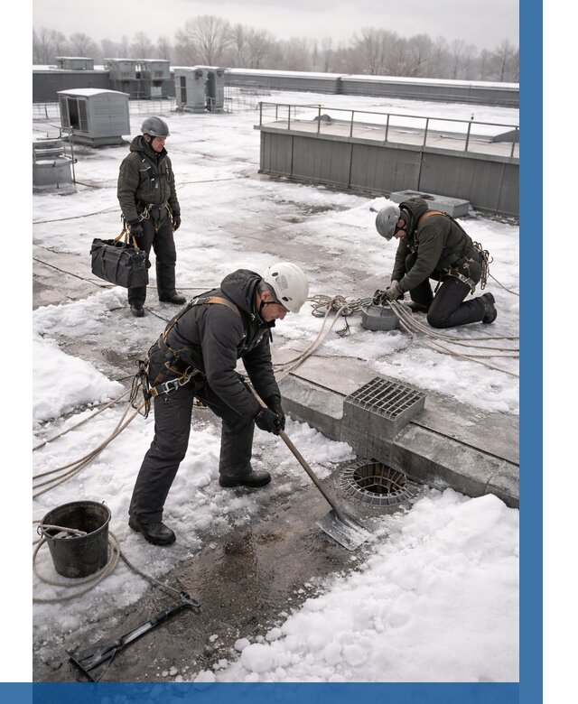 Абонентское обслуживание кровли зимой в Лесосибирске от 8332 р. | ВЫСОТНИК-Лсс