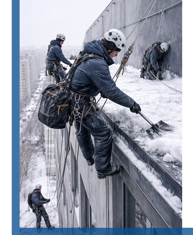 Абонентское обслуживание кровли зимой в Лесосибирске регулярный уход