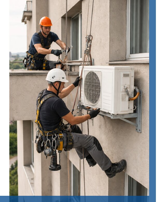 Монтаж внешнего блока кондиционера в Лесосибирске от 6770 р. | ВЫСОТНИК-Лсс