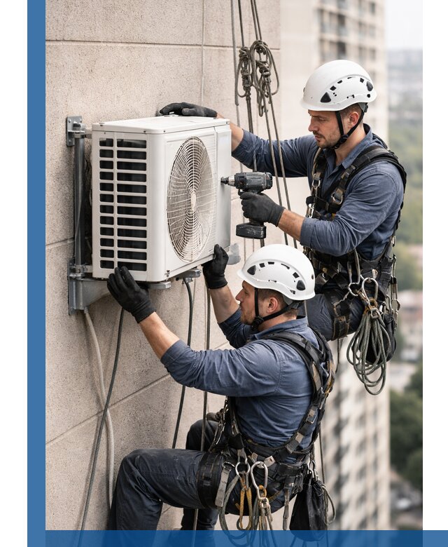 Монтаж внешнего блока кондиционера в Лесосибирске установка и крепление