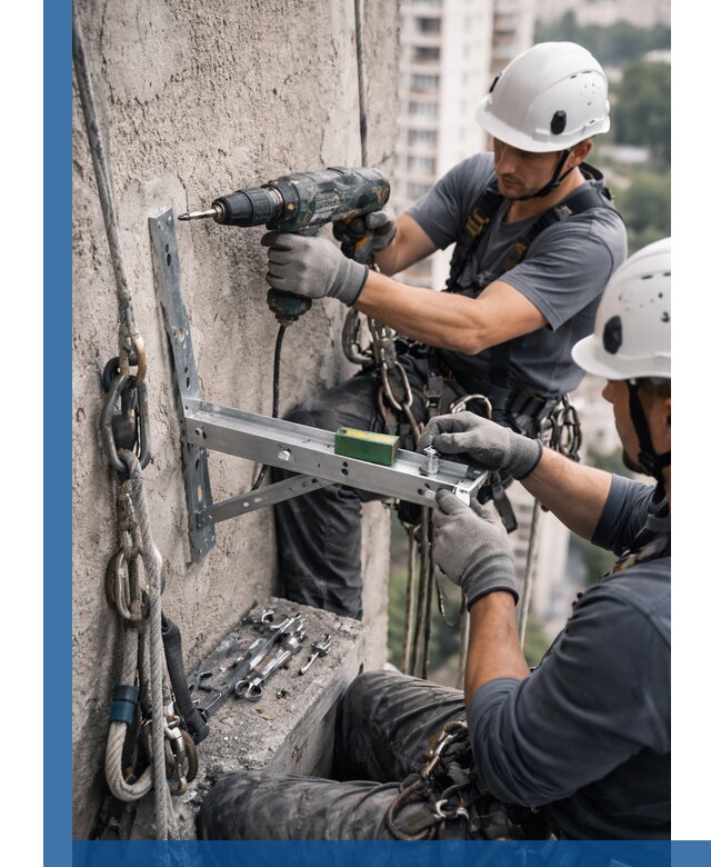 Установка кронштейнов кондиционера и крепежа в Лесосибирске