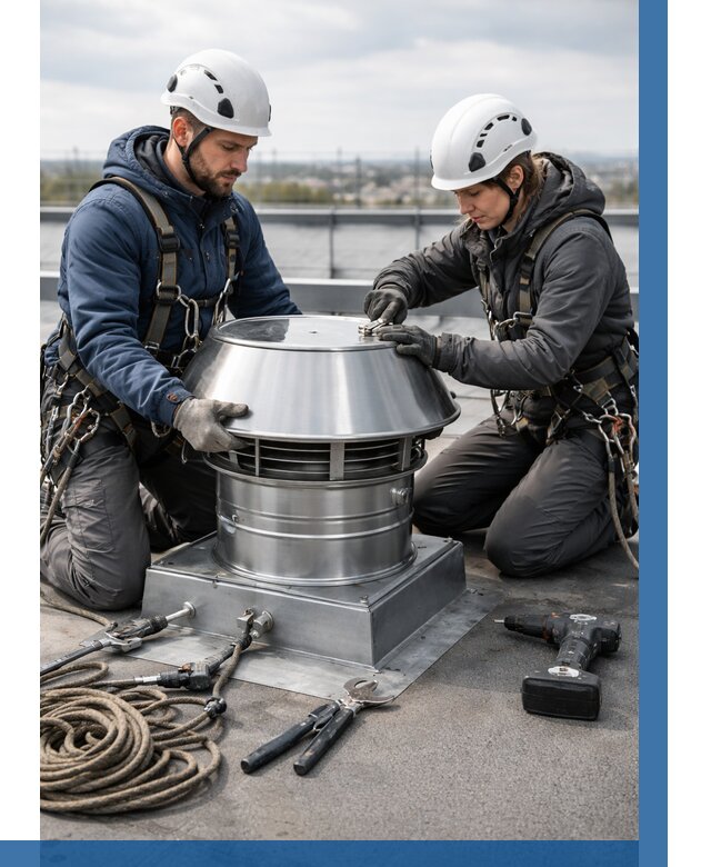 Установка дефлекторов на кровле в Лесосибирске от 4687 р. | ВЫСОТНИК-Лсс