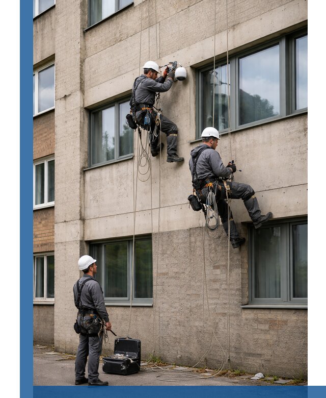 Монтаж фасадных камер видеонаблюдения в Лесосибирске под ключ