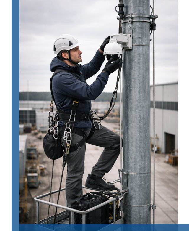 Профессиональная установка видеокамер на мачте в Лесосибирске
