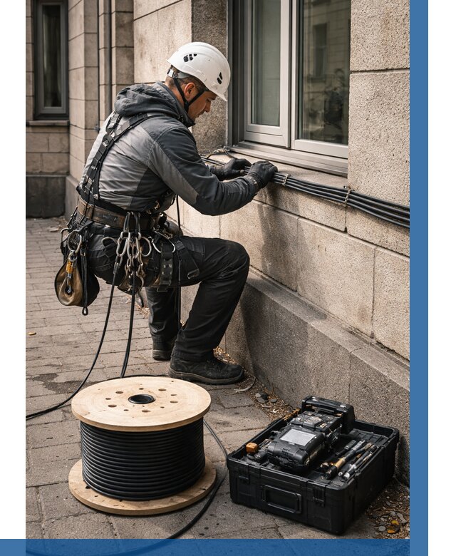 Прокладка оптоволоконного кабеля в Лесосибирске от 833 р. | ВЫСОТНИК-Лсс