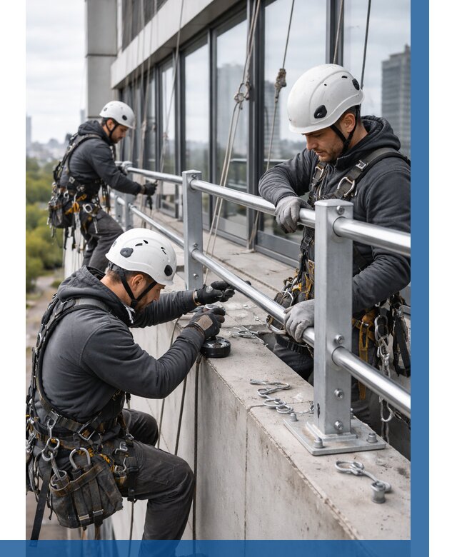 Монтаж ограждений на высоте в Лесосибирске, от 1250 р. | ВЫСОТНИК-Лсс