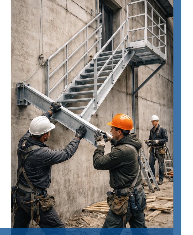 Монтаж металлических лестниц в Лесосибирске от 15623 р. | ВЫСОТНИК-Лсс