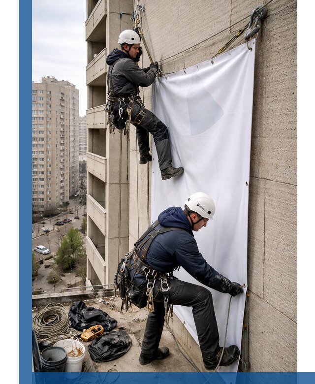 Профессиональный монтаж баннеров на фасаде в Лесосибирске
